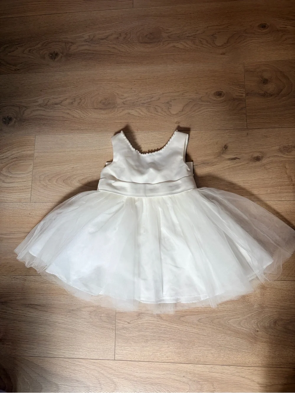 Azazie Jani Ivory Tulle Party Dress for Girls - Sleeveless Fit-and-Flare